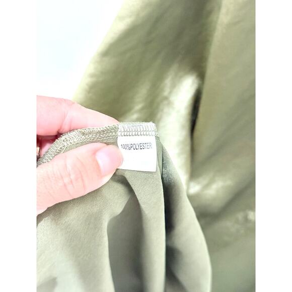 NWT Billy J Kimbra Satin One Shoulder Bridesmaid Midi Dress Olive Women's Size 2 - Picture 7 of 7
